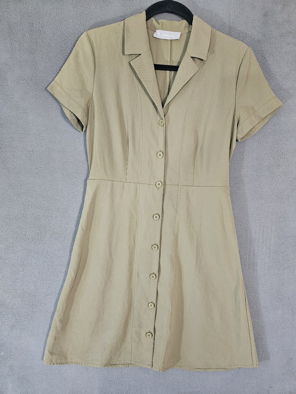 Everlane The Japanese Goweave Notch Shirtdress Green 2